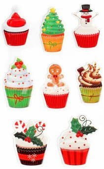 Fujifilm Christmas puffy stickers 8 pcs