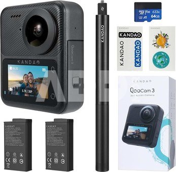 Kandao QooCam 3 360&deg; Action Camera - Travel Combo