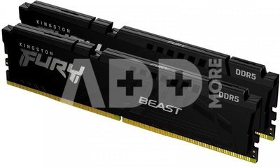 Kingston Fury Beast 16GB DDR5, 6000 MHz, CL36, 288-Pin, DIMM Kit (8GB x 2) Kingston