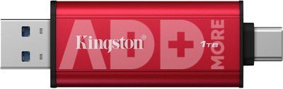 Kingston Dual Portable Solid-State Drive, USB Type-A and Type-C | 1000 GB | Solid-state drive interface USB 3.2 Gen 2 | Read speed 1050 MB/s | Write speed 950 MB/s