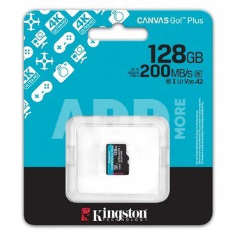 Kingston Memory card microSD 128GB Canvas Go! Plus 200MB/s A2 U3 V30