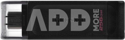 Kingston USB Flash Drive DataTraveler 70 256 GB, USB 3.2 Gen 1 Type-C, Black