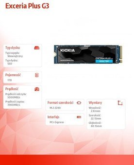 KIOXIA EXCERIA Plus G3 NVMe 1TB M.2 2280 PCIe 4.0