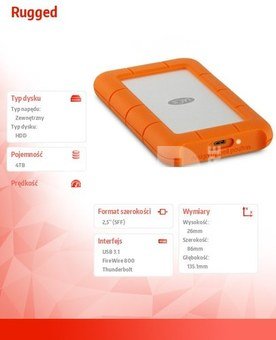 LaCie Rugged USB-C 4TB Mobile Drive