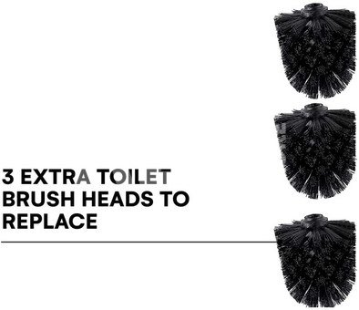 Toilet set with roll holder Black