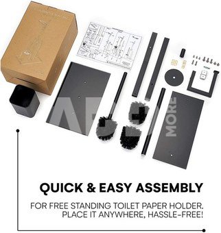Toilet set with roll holder Black