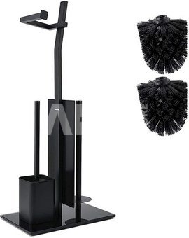 Toilet set with roll holder Black