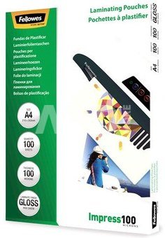 Fellowes A4 Glossy 100 Micron Laminating Pouch 100-pack
