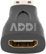 Lanberg Adapter HDMI(M)-HDMI(F) mini czarny