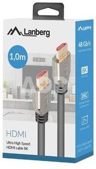 Lanberg Cable HDMI M/M V2.1 1 m 8K 60Hz black