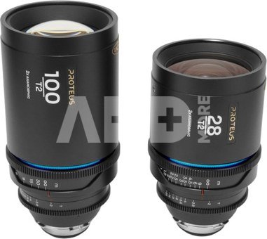 Laowa Proteus 2X Anamorphic 2 Lens Bundle Set C (28mm, 100mm) Blue (Meters) Arri PL (Default) + EF