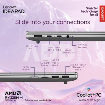 Lenovo IdeaPad Slim 5 14ARP10 | Luna Grey | 14 " | OLED | WUXGA | 1920 x 1200 pixels | Glossy | AMD Ryzen 5 | 7535HS | 16 (2x8GB) GB | SODIMM DDR5 | Solid-state drive capacity 512 GB | AMD Radeon 660M Graphics | Windows 11 Home | 802.11ax | Bluetooth version 5.2 | Keyboard language English | Keyboard backlit | Warranty 24 month(s) | Battery warranty 12 month(s)