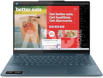 Lenovo Yoga 7 2-in-1 14AKP10 14 WUXGA Touch AMD AI R7 350/16GB/512GB/AMD Radeon 860M Graphics/WIN11 Home/Nordic Backlit kbd/Tidal Teal/2Y Wa | Lenovo Yoga (w/o 65W Power adapter) 7 2-in-1 14AKP10 | Tidal Teal | 14 " | OLED | Touchscreen | WUXGA | 1920 x 1200 pixels | 60 Hz | Glossy | AMD Ryzen AI 7 | 350 | 16 GB | LPDDR5 | Solid-state drive capacity 512 GB | AMD Radeon Graphics | Windows Home 11 | 802.11be | Bluetooth version 5.4 | Keyboard language Nordic | Keyboard backlit | Warranty 24 month(s) |