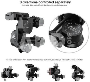 Leofoto GW-01 3-Way Geared Head with QR Plate