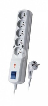 Lestar Listwa przeciwprzepięciowa LV-530W, 1L, 3,0m, szara
