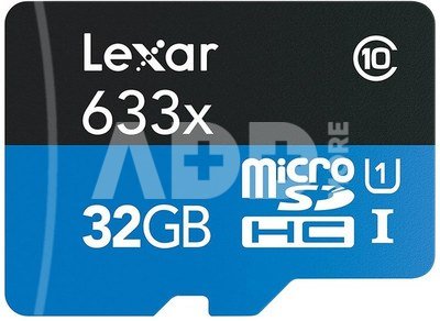 LEXAR 633X MICROSDHC/SDXC NO ADAPTER (V30) R95/W45 32GB