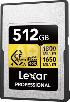 Lexar CFexpress 4.0 Pro Gold, VPG400/IP68, R1800/W1650/SW1000 (Type A) 512GB