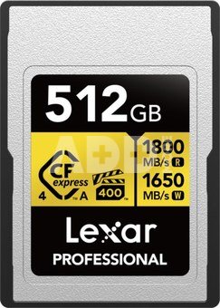 Lexar CFexpress 4.0 Pro Gold, VPG400/IP68, R1800/W1650/SW1000 (Type A) 512GB