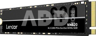 Lexar M.2 NVMe SSD NM620 2000 GB, SSD form factor M.2 2280, SSD interface PCIe Gen3x4, Write speed 3000 MB/s, Read speed 3300 MB/s