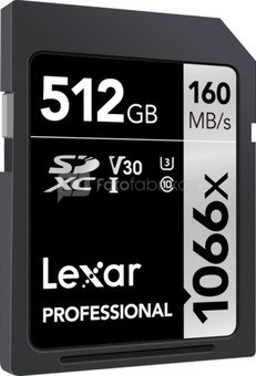 LEXAR PRO 1066X SDXC U3 (V30) UHS-I R160/W120 512GB