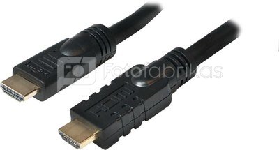 Logilink, CHA0020, 20m, Active, HDMI cable, type A male, - HDMI type A male, black. Logilink 20 m
