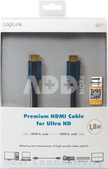 Logilink Premium HDMI Cable for Ultra HD CHB005 HDMI male (type A), HDMI male (type A), 3 m, Black