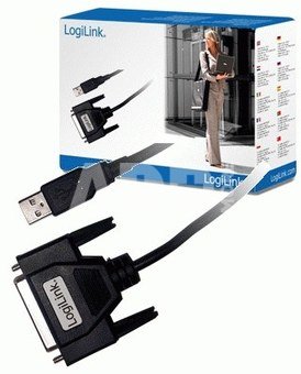 Logilink USB 2.0 adapter to Paralel (LPT) DB25 , 1,8m DB25, USB A male