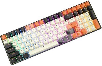 Mechanical keyboard Royal Kludge RK100 RGB, brown switch (black-orange)