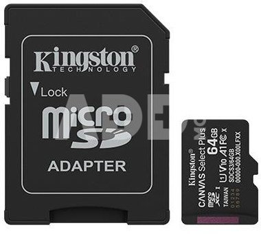 MEMORY MICRO SDXC 64GB UHS-I/W/ADAPTER SDCS3/64GB KINGSTON