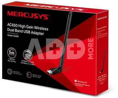 Mercusys AC650 High Gain Wireless Dual Band USB Adapter MU6H