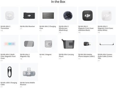 DJI Mic Mini 2 (2 TX + 1 RX + Charging Case) + DJI Mic Series Mobile Receiver