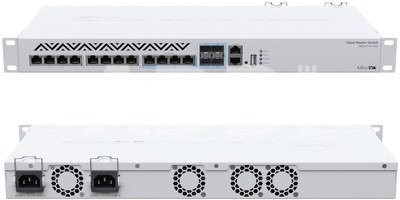 MikroTik Cloud Router Switch 312-4C+8XG-RM with RouterOS L5, 1U rackmount Enclosure