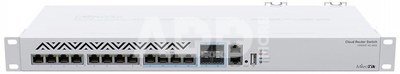 MikroTik Cloud Router Switch 312-4C+8XG-RM with RouterOS L5, 1U rackmount Enclosure