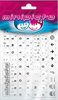 Minipicto наклейки на клавиатуру EST KB-UNI-EE01-WHT, белый/черный