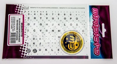 Minipicto keyboard stickers EST/RUS, black/white/grey (KB-UNi-EE02-WHTGRORA)