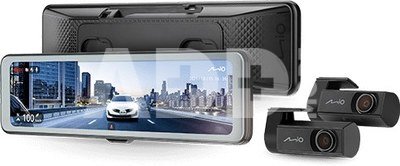 Mio MiVue R860WD, Dash Cam | GPS | Wi-Fi | Front and rear cams synchronized for recording with an unobstructed view; 11.26" IPS anti-glare touchscreen; Upgrade to the STARVIS 2 technology for clear details; Integrated high speed Wi-Fi - Quick pairing using QR code | Audio recorder