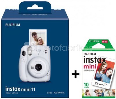 Momentinis fotoaparatas instax mini 11 Ice White+instax mini glossy (10pl)