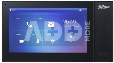 IP domofono monitorius baltas 7 colių, PoE, veikia tik SIP protokolu, juodas