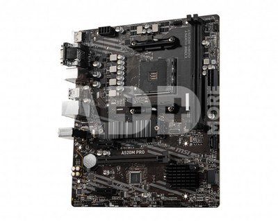 MSI A520M PRO Processor family AMD, Processor socket AM4, DDR4, Memory slots 2, Chipset AMD A, Micro ATX