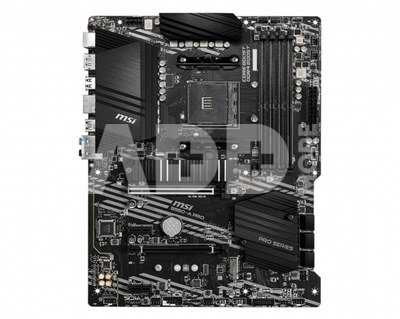 MSI B550-A PRO Processor family AMD, Processor socket AM4, DDR4 DIMM, Memory slots 4, Supported hard disk drive interfaces  SATA, M.2, Number of SATA connectors 6, Chipset AMD B550, ATX