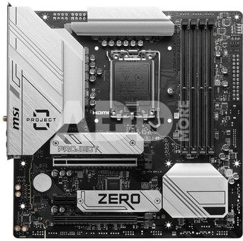 MSI B760M PROJECT ZERO | Processor family Intel | Processor socket LGA1700 | DDR5 | Supported hard disk drive interfaces SATA, M.2 | Number of SATA connectors 4