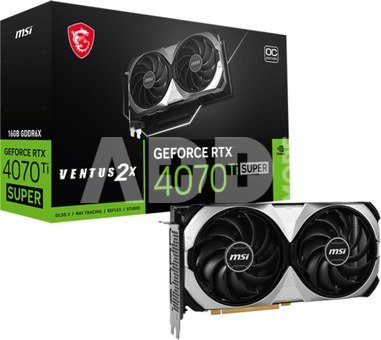 MSI | GeForce RTX 4070 Ti SUPER 16G VENTUS 2X OC | NVIDIA | 16 GB | GeForce RTX 4070 Ti SUPER | GDDR6X | PCI Express 4.0 | Memory clock speed 2640 MHz