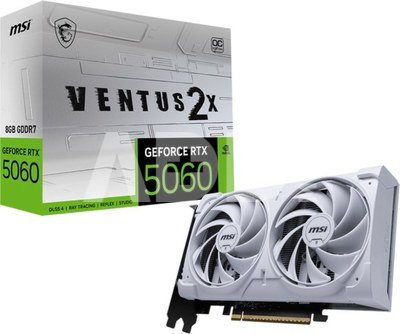 MSI GeForce RTX 5060 8G VENTUS 2X OC WHITE | NVIDIA | 8 GB | GeForce RTX 5060 | GDDR7 | HDMI ports quantity 1 | PCI Express Gen 5 x16 (uses x8)