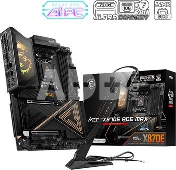 MSI MEG X870E ACE MAX | Processor family AMD | Processor socket AM5 | DDR5 | Supported hard disk drive interfaces SATA, M.2 | Number of SATA connectors 4