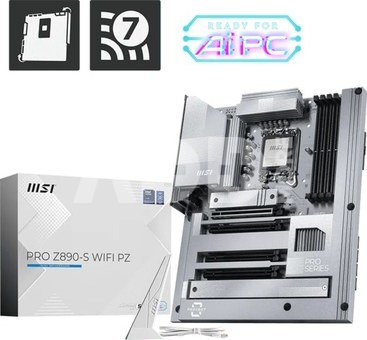 MSI PRO Z890-S WIFI PZ | Processor family Intel | Processor socket LGA1851 | DDR5 | Supported hard disk drive interfaces SATA, M.2 | Number of SATA connectors 4