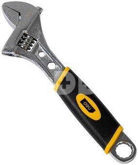 Deli Tools Reguliuojamas veržliaraktis su plastikine rankena EDL30108, 8" (sidabrinis)