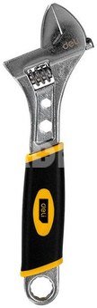 Deli Tools Reguliuojamas veržliaraktis su plastikine rankena EDL30108, 8" (sidabrinis)