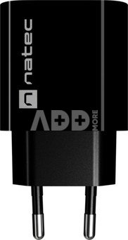 Natec Ribera USB Charger 1X USB-A + 1X USB-C 20W, Black