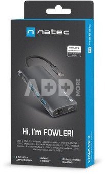 Natec USB-C MULTIPORT ADAPTER 8 IN 1 NATEC FOWLER 2
