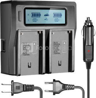 Neewer Dual Channel LCD Display Charger NP-F550 F570 F770 10088846